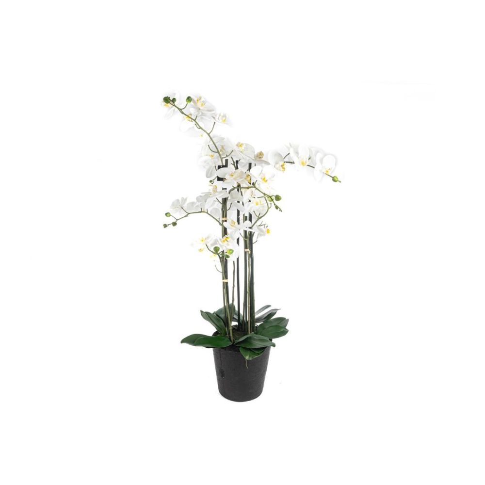 Beyaz 8li Yapay Orkide 110cm